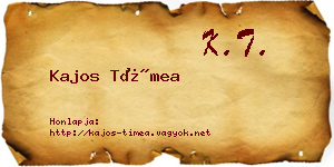 Kajos Tímea névjegykártya